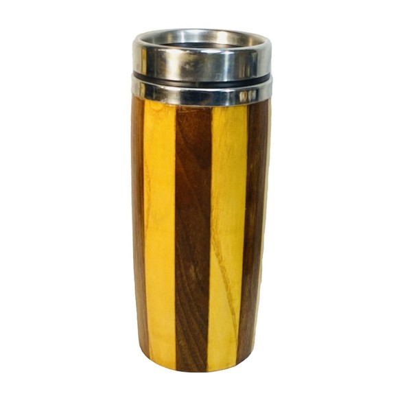 Wood Travel Mug Maple Walnut - Picture 1 of 5